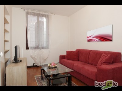 Living room with double sofa bed
